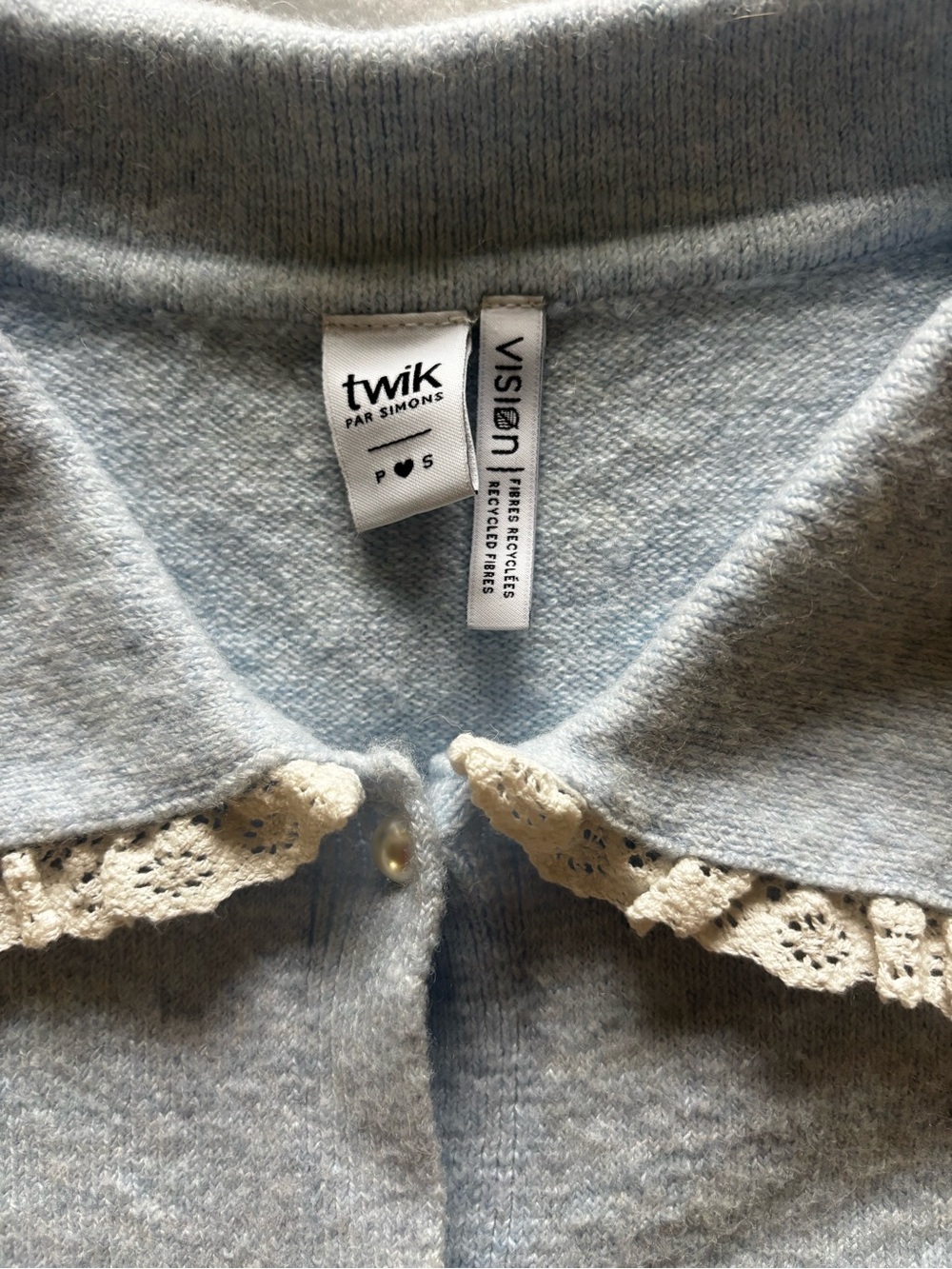 twik Peter Pan Collar Pearl Cardigan - Picture 5 of 5